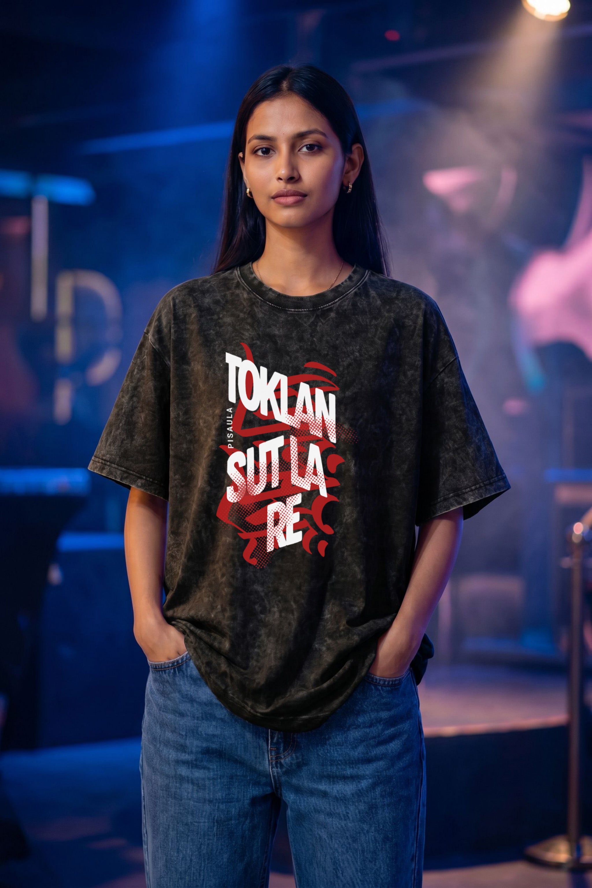 Toklan Sutla Re | Unisex Acid Washed Oversized Tee