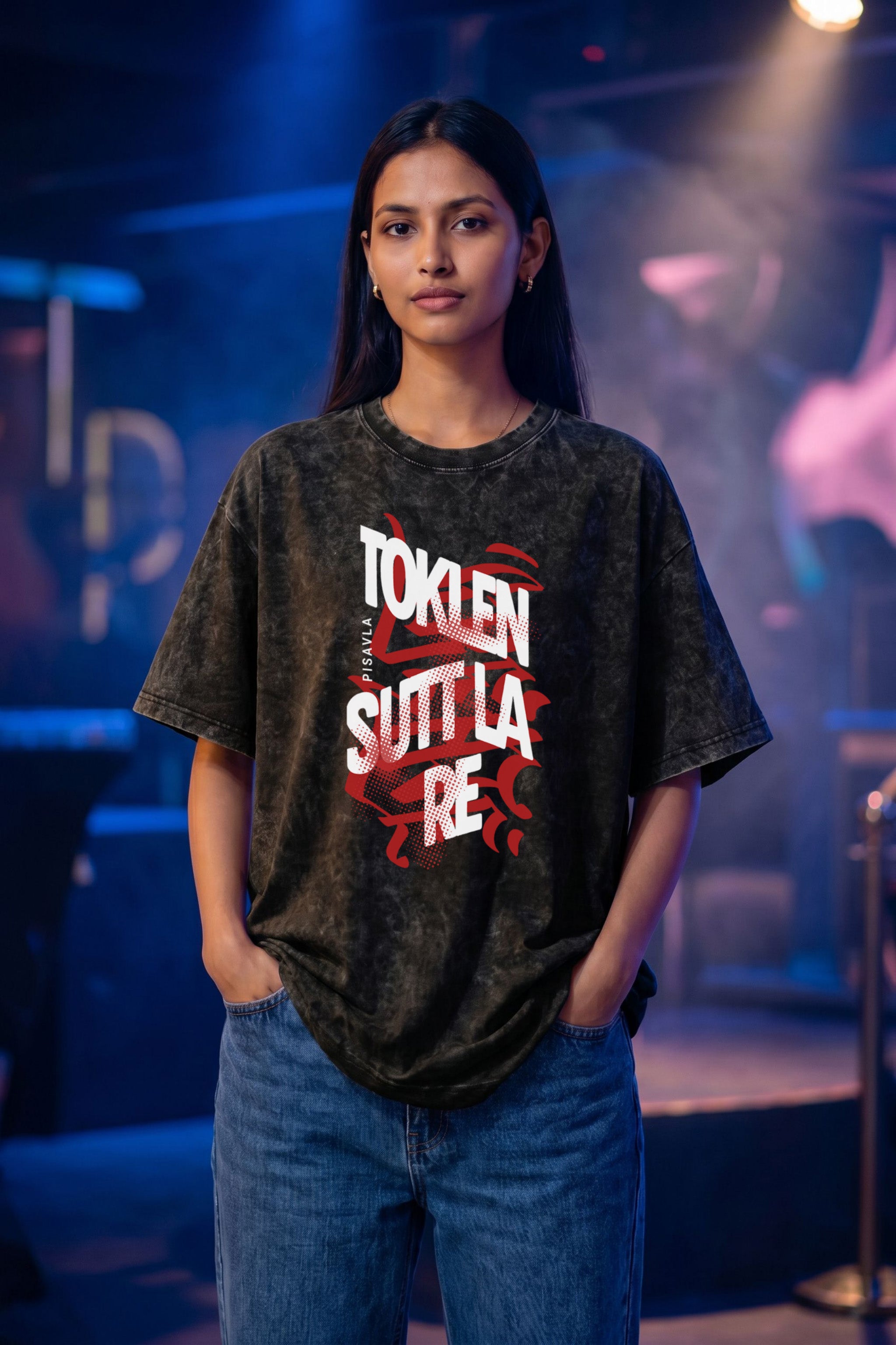 Toklen Suttla Re | Unisex Acid Washed Oversized Tee