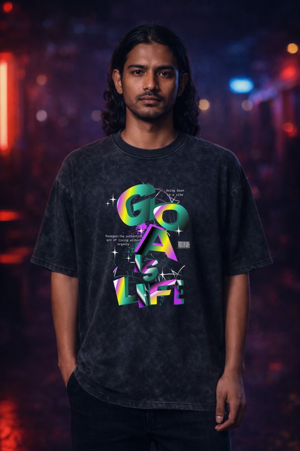 Goa Is Life | Unisex Acid Washed Oversized T-Shirt