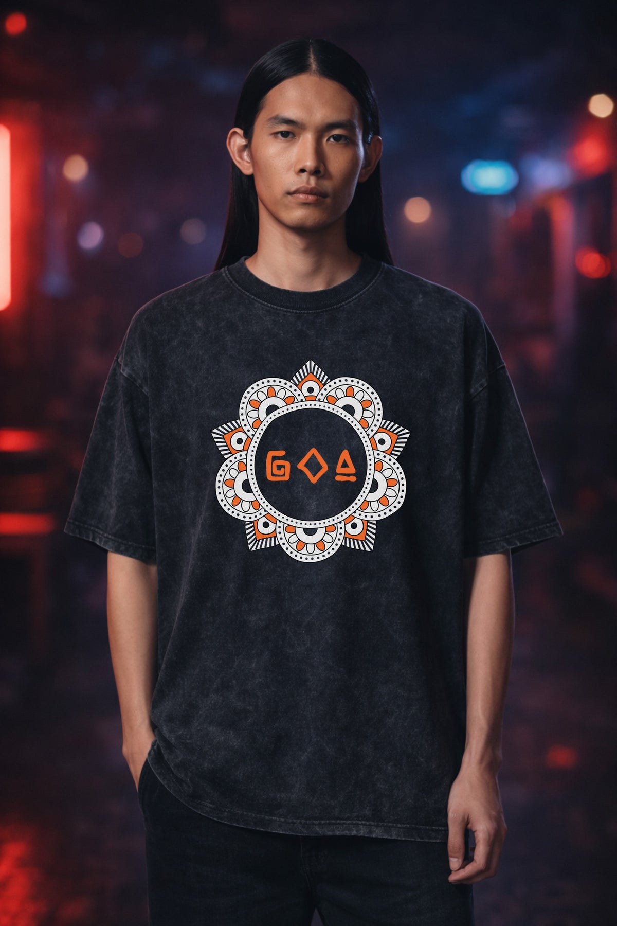 Goa Mandala | Unisex Acid Washed Oversized T-Shirt