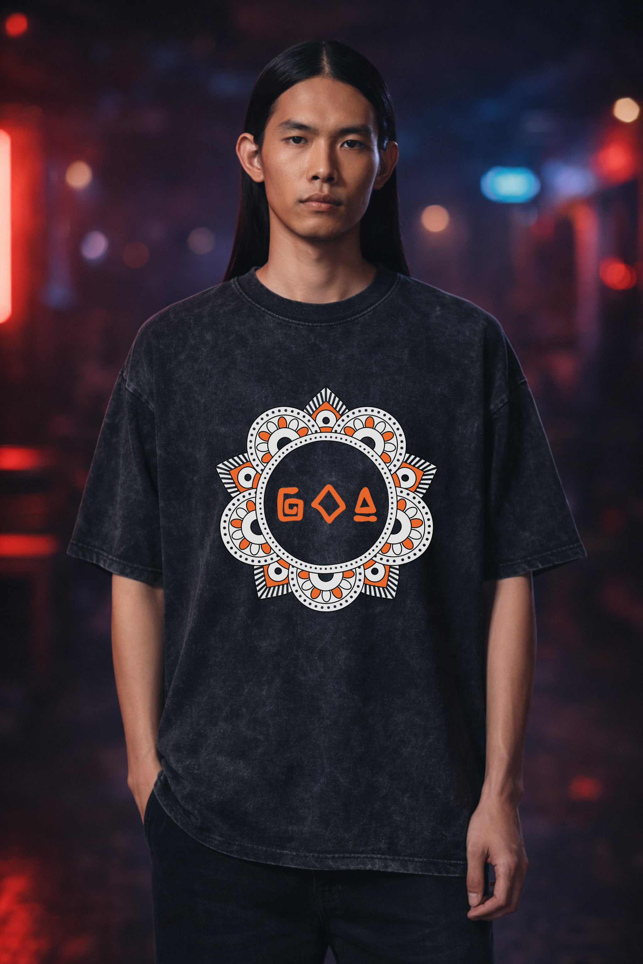Goa Mandala | Unisex Acid Washed Oversized T-Shirt