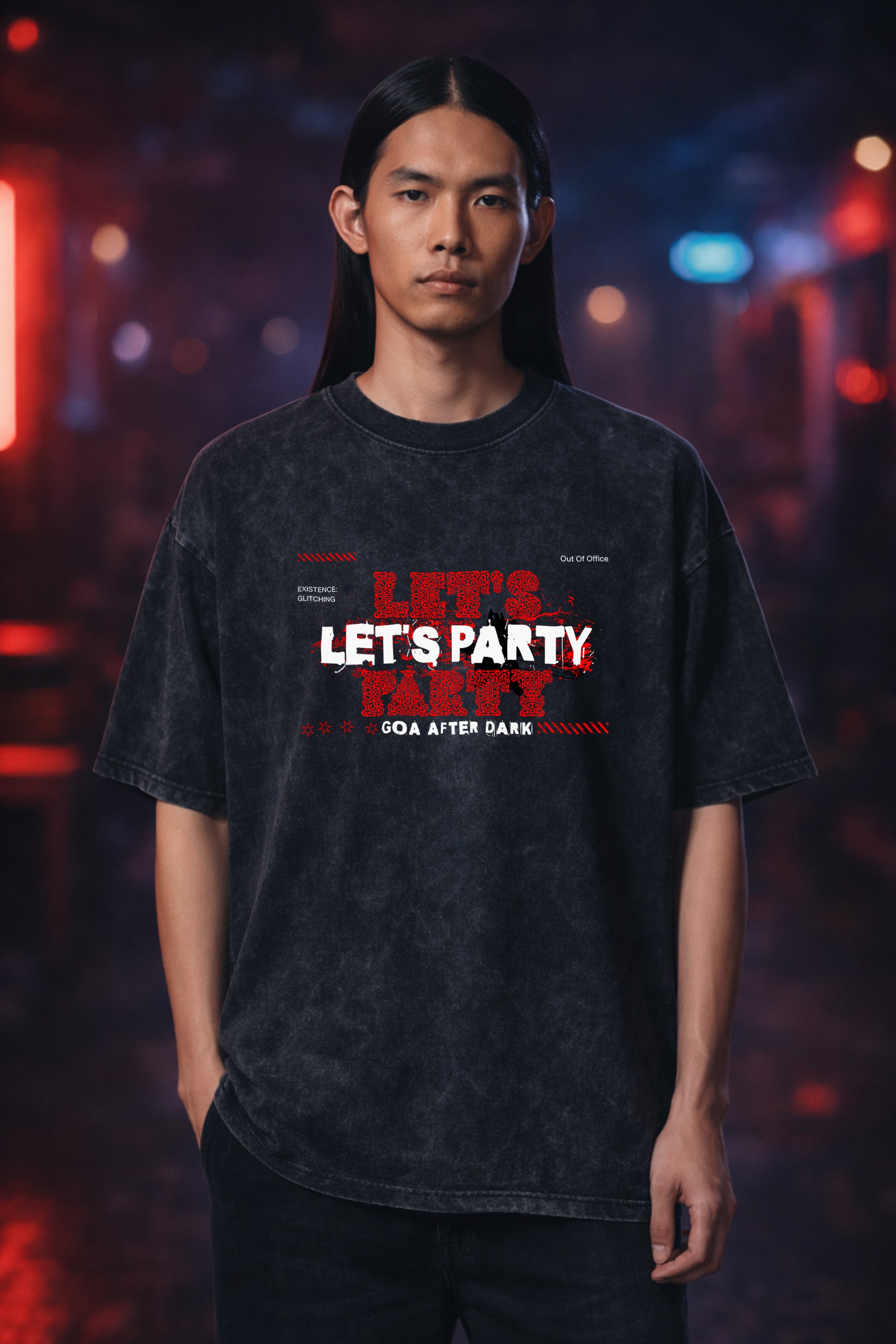 Let’s Party Goa | Unisex Acid Washed Oversized T-Shirt